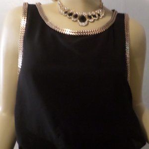 Elegant Black Chiffon Two Layer Dress Outer Sheer